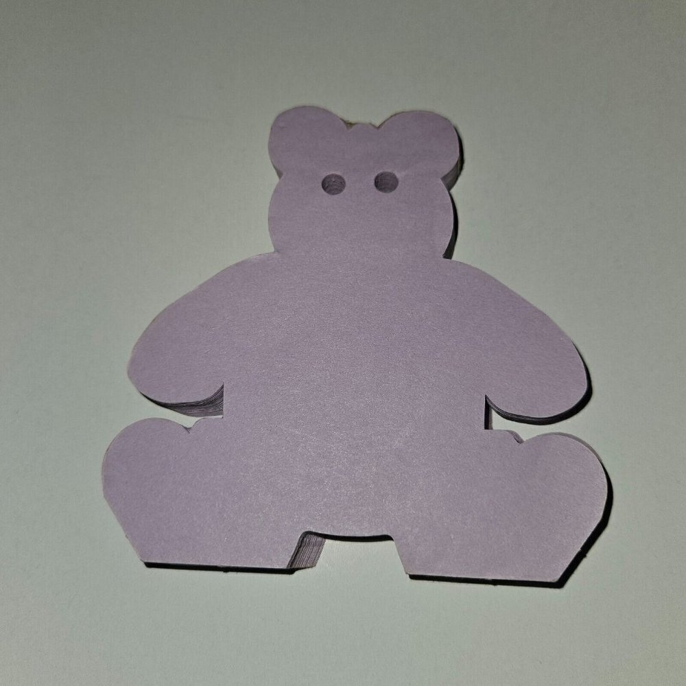VTG Purple Teddy Bear Shaped Notepad 3.5x4 SMALL 75+ Sheets READ